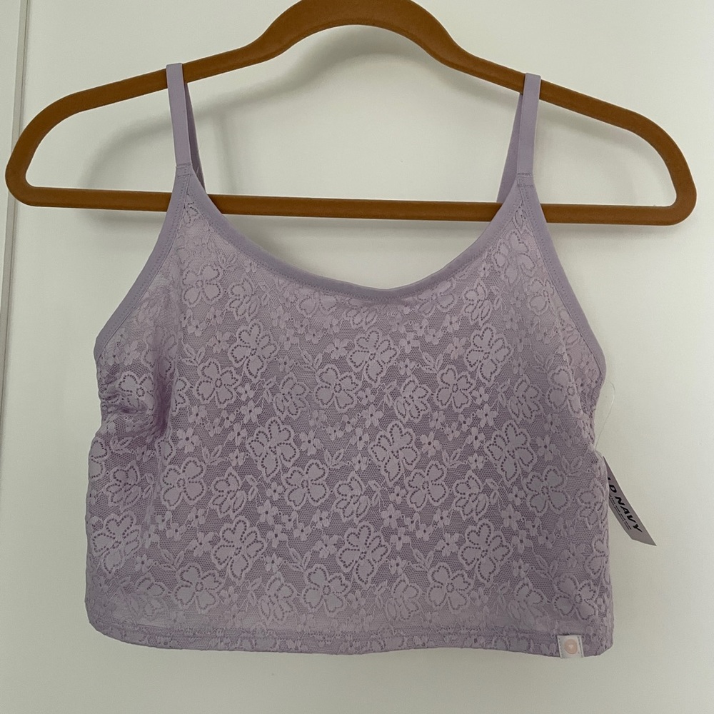 Lavender lace crop